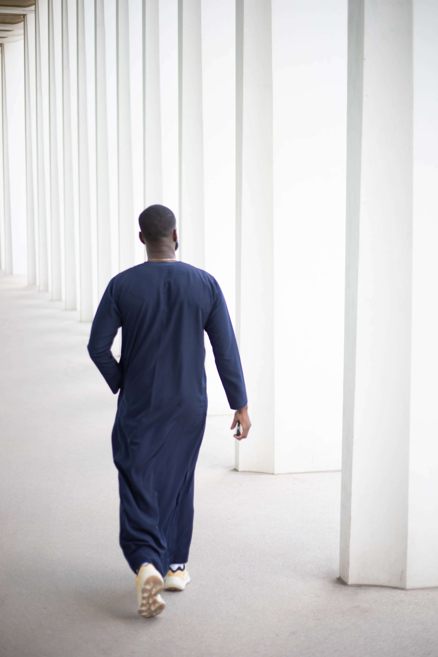 Qamis Emirati Bleu Foncé Coton -abaya homme -kamis