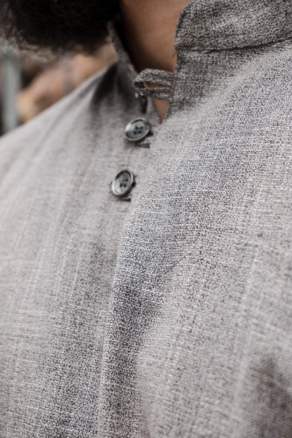 Ensemble en lin pour homme Gris – Haut fluide + pantalon large