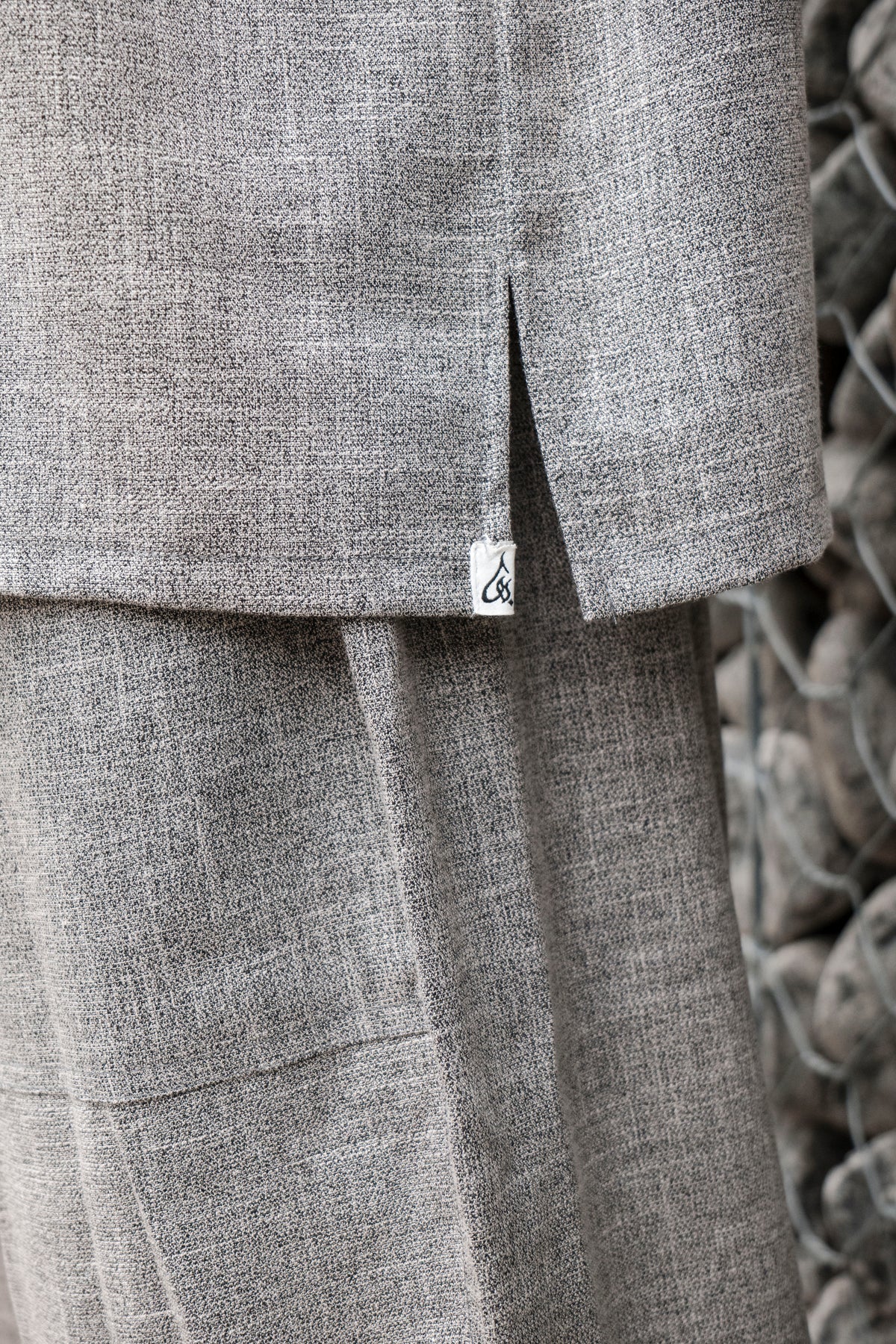 Ensemble en lin pour homme Gris – Haut fluide + pantalon large